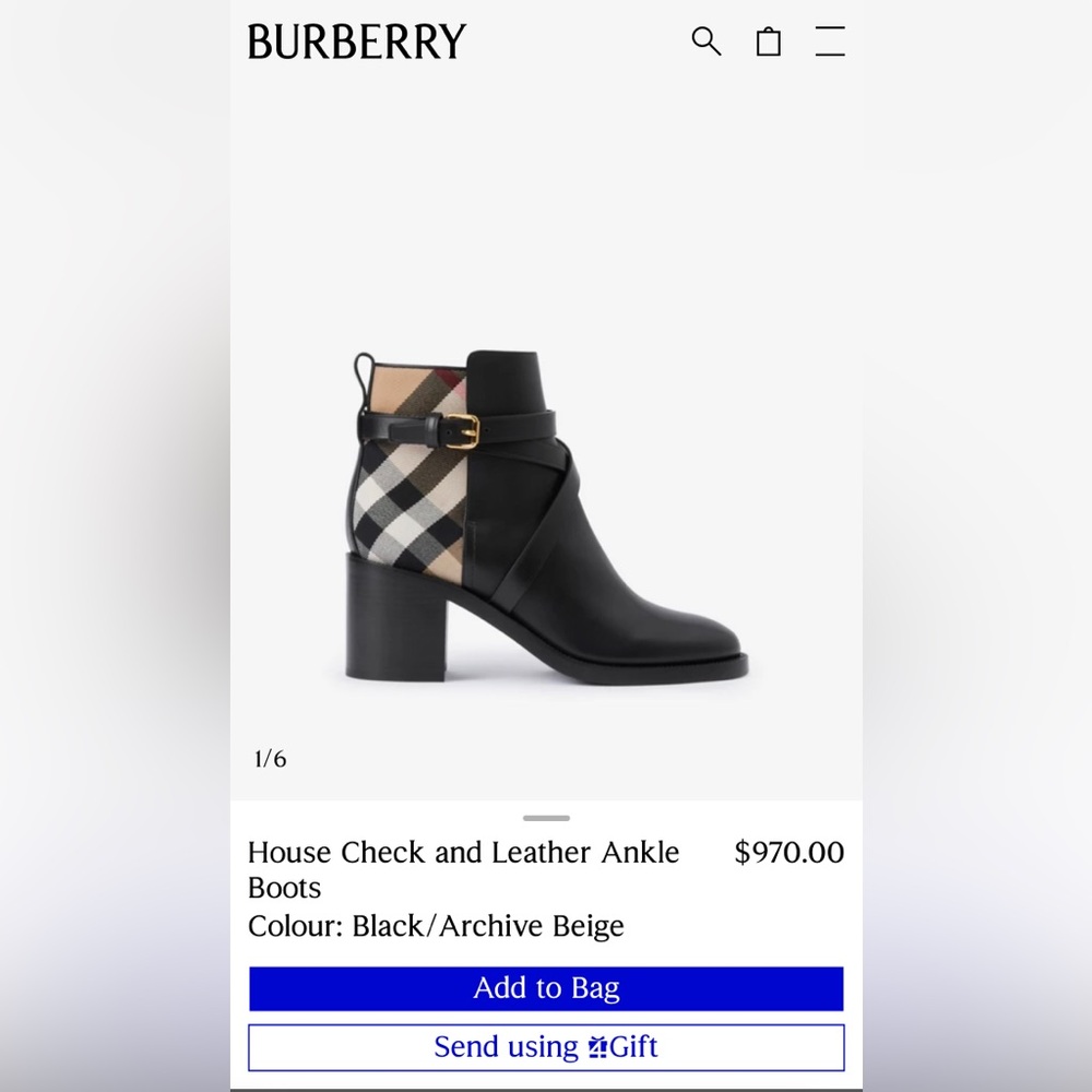 Burberry Pryor heeled boots, sz 36, excellent condition, only worn a few times